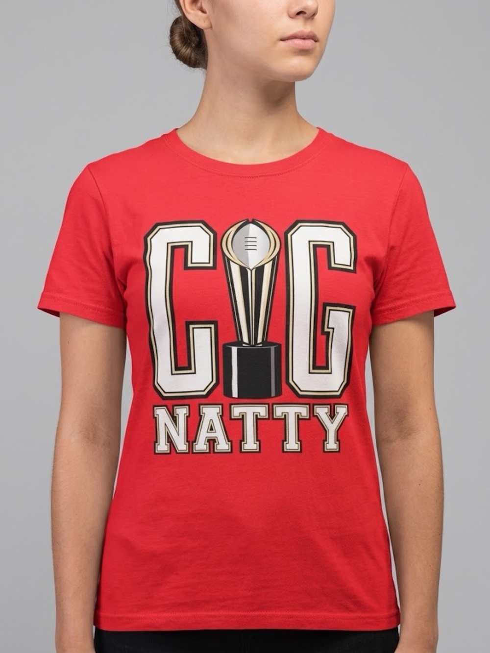 Coral Red 'CIG NATTY' Graphic Women’s T-Shirt